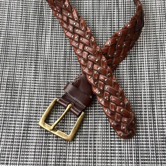 John Varvatos Braided Brown Leather Belt  Hand Made in Italy Great Condition - Picture 5 of 9